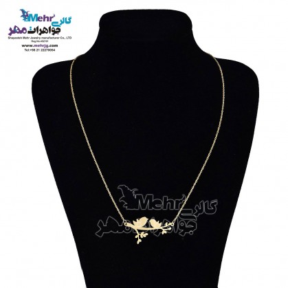 گردنبند طلا - طرح پرنده و شاخه-MM0358